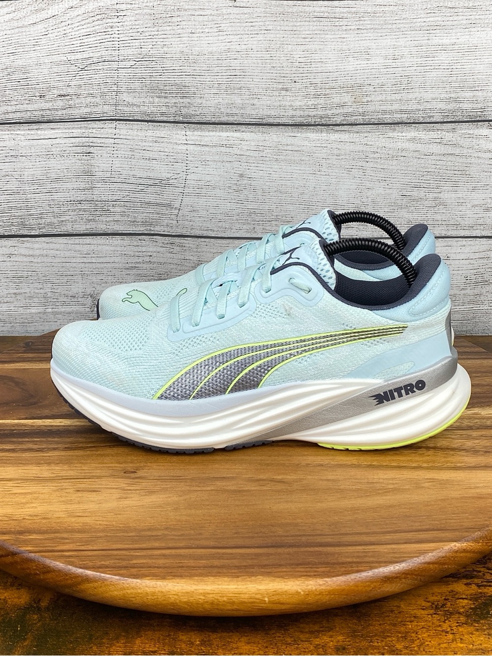 Puma Magnify Nitro 2 Light Blue Fizzy Apple Running Shoe 377540-15 Women Size 9